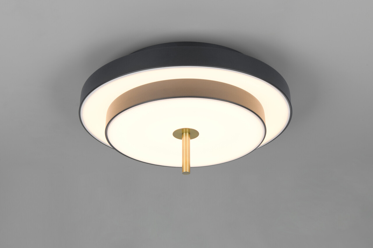 Plafoniera Keaton, TRIO, 40x20 cm, 34.5W, 1x SMD, metal, negru/auriu - imagine 7